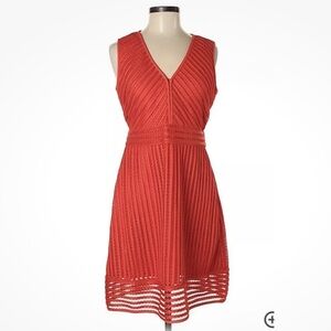 Summer stunner! J. Crew red/orange a-line classic dress. Modern eyelet. Sz 20.